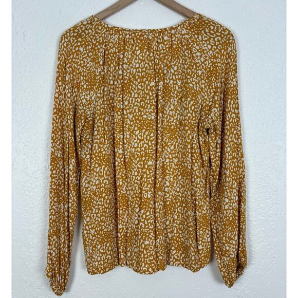 Savanna Jane Marigold Leopard Print Embroidered Long Sleeve Top Size Large - Picture 4 of 6